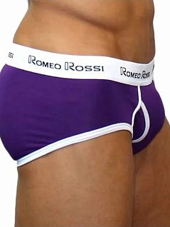 Набор брифов на широкой резинке (5шт) баклажанового цвета Romeo Rossi RT366-055